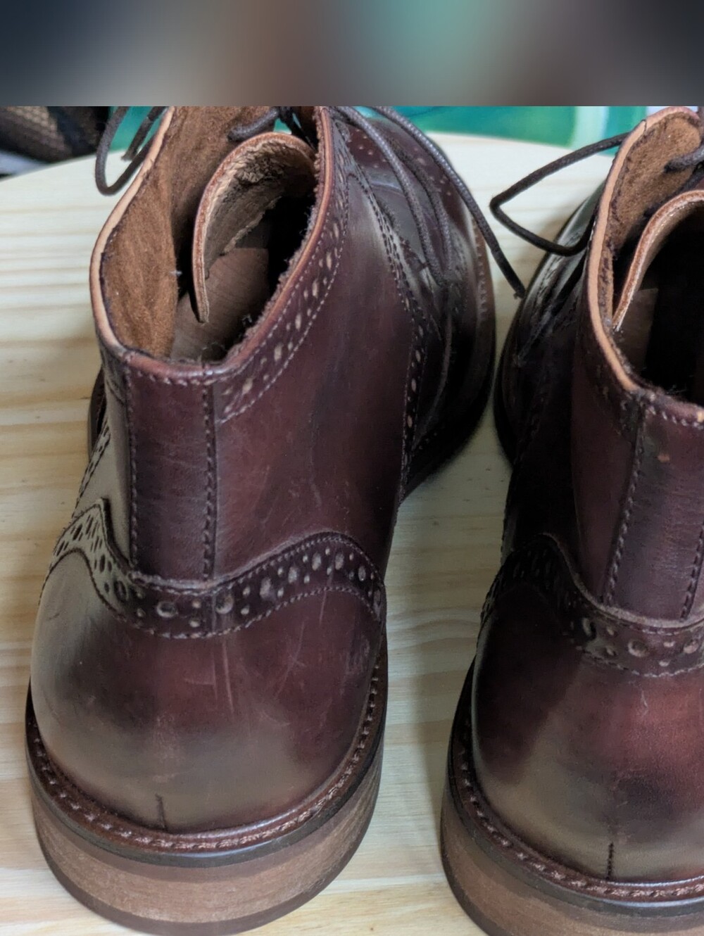 Blake Mckay Wingtip Brogue Chukkas Size 10 Men's Dark Brown Leather NEVER WORN - Picture 4 of 11
